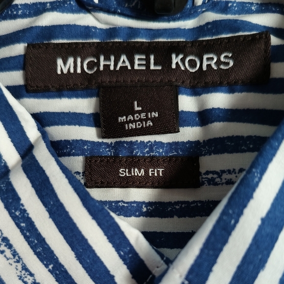 New Michael Kors / Men's Striped Shirt / Size L - Picture 3 of 5
